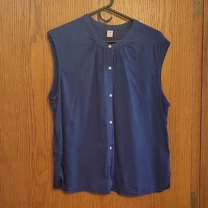 Old Navy sleeveless, collarless shirt.